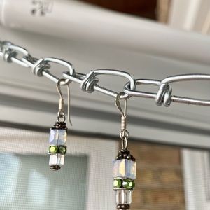 Earrings handcrafted with opal Swarovski